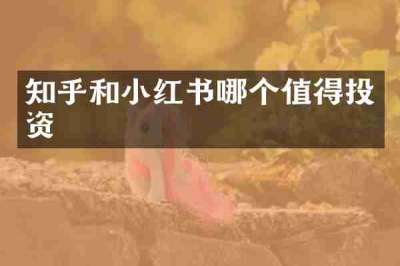 知乎和小红书哪个值得投资