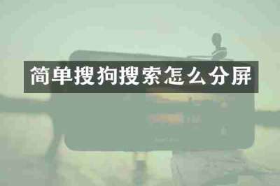 简单搜狗搜索怎么分屏