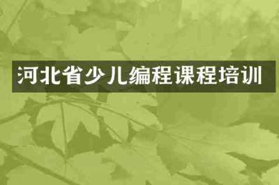 河北省少儿编程课程培训