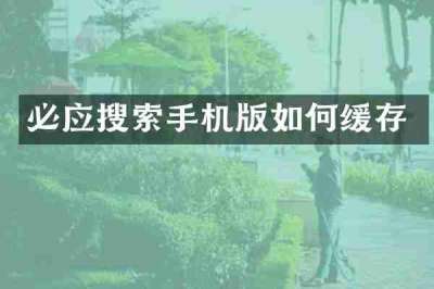 必应搜索手机版如何缓存