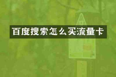 百度搜索怎么买流量卡