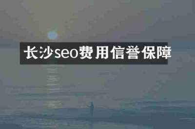 长沙seo费用信誉保障