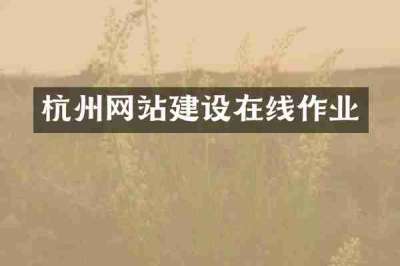 杭州网站建设在线作业