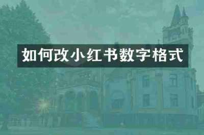 如何改小红书数字格式