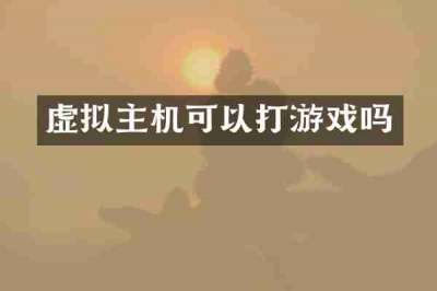 虚拟主机可以打游戏吗