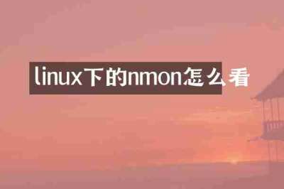 linux下的nmon怎么看