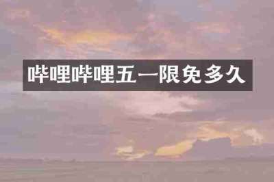 哔哩哔哩五一限免多久