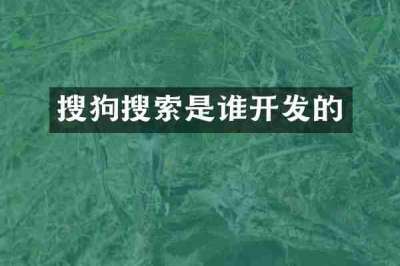 搜狗搜索是谁开发的
