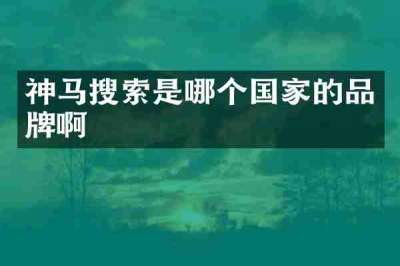 神马搜索是哪个国家的品牌啊