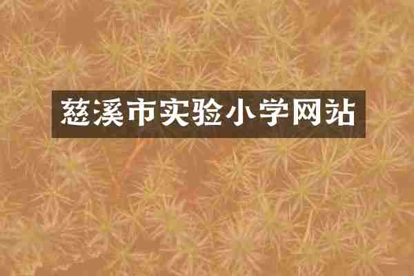 慈溪市实验小学网站