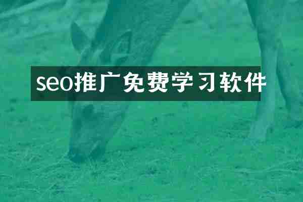 seo推广免费学习软件