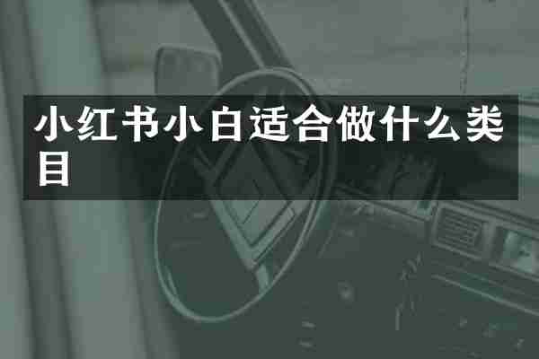 小红书小白适合做什么类目