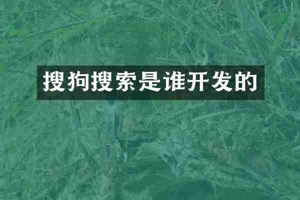 搜狗搜索是谁开发的