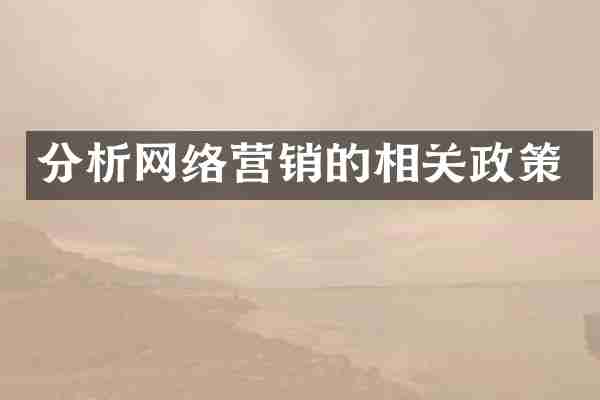 分析网络营销的相关政策