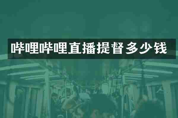 哔哩哔哩直播提督多少钱