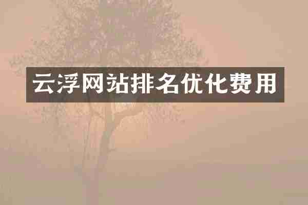 云浮网站排名优化费用
