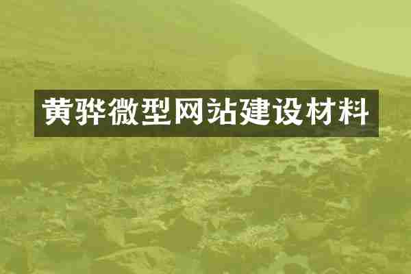 黄骅微型网站建设材料