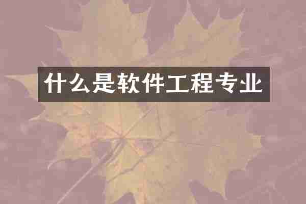 什么是软件工程专业