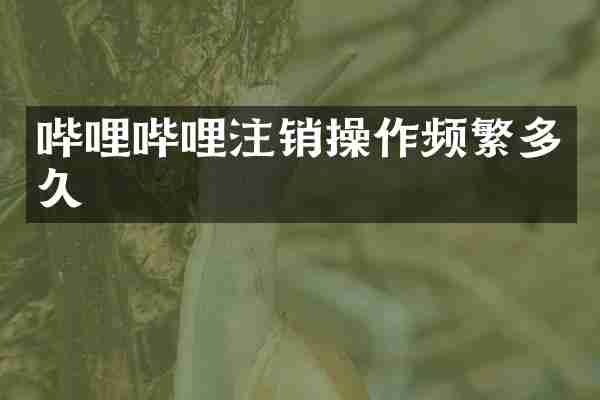 哔哩哔哩注销操作频繁多久