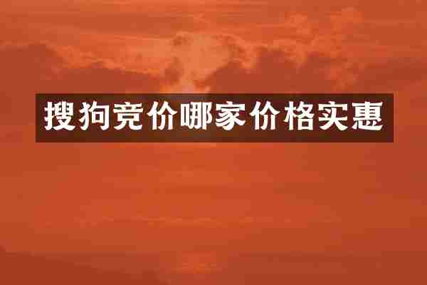 搜狗竞价哪家价格实惠