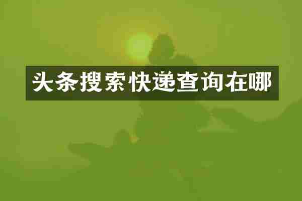 头条搜索快递查询在哪