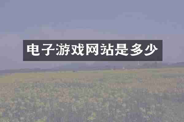 电子游戏网站是多少