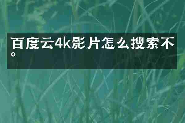 百度云4k影片怎么搜索不到
