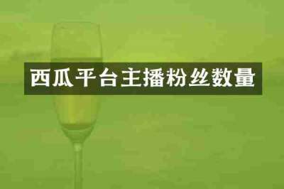 西瓜平台主播粉丝数量