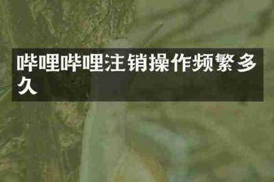 哔哩哔哩注销操作频繁多久