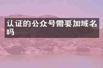 认证的公众号需要加域名吗