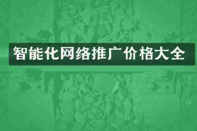 智能化网络推广价格大全