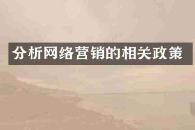 分析网络营销的相关政策