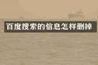 百度搜索的信息怎样删掉