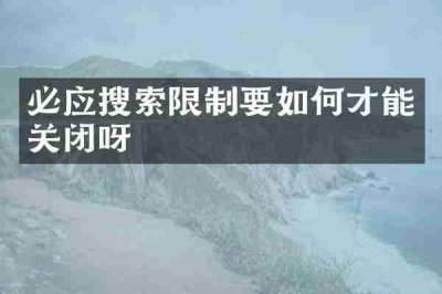 必应搜索限制要如何才能关闭呀