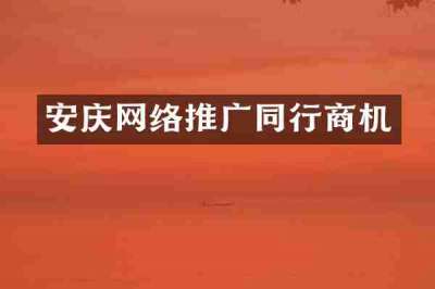 安庆网络推广同行商机