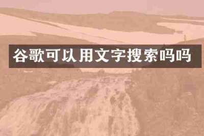 谷歌可以用文字搜索吗吗