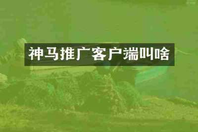 神马推广客户端叫啥