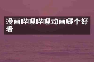 漫画哔哩哔哩动画哪个好看