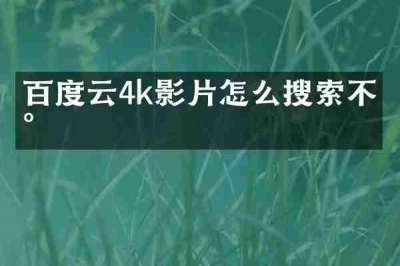 百度云4k影片怎么搜索不到