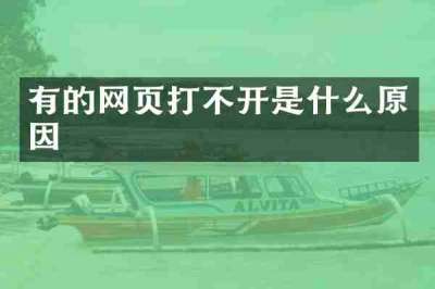 有的网页打不开是什么原因