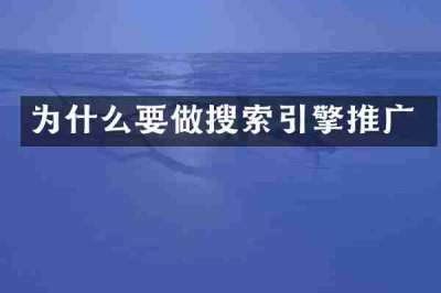 为什么要做搜索引擎推广