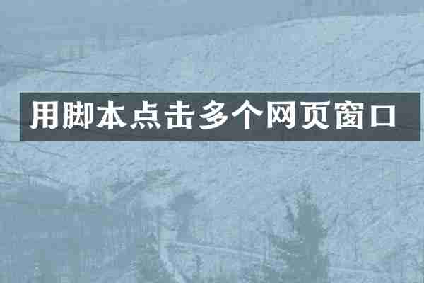 用脚本点击多个网页窗口