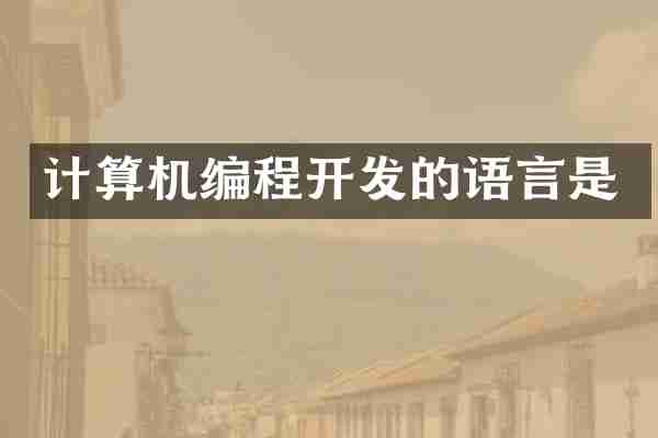 计算机编程开发的语言是