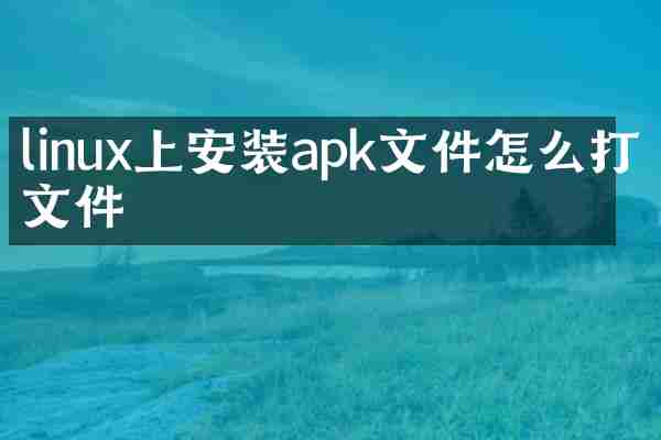 linux上安装apk文件怎么打开文件