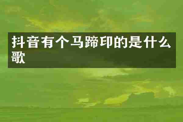 抖音有个马蹄印的是什么歌