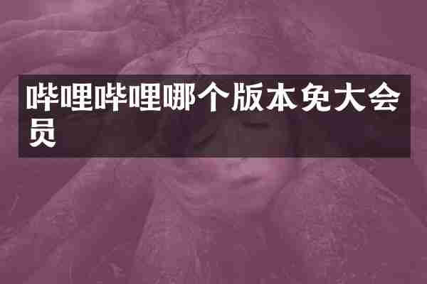 哔哩哔哩哪个版本免大会员