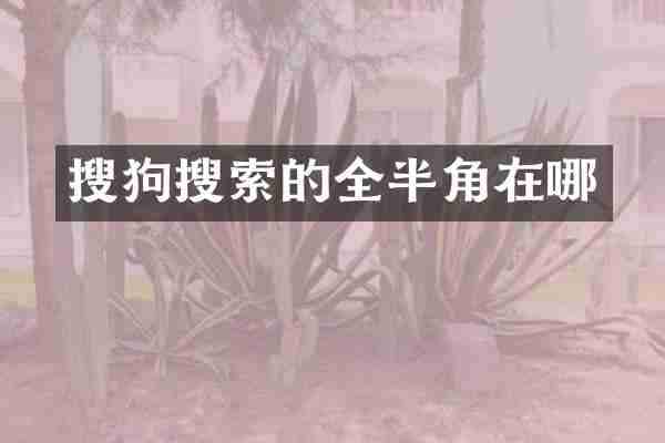 搜狗搜索的全半角在哪