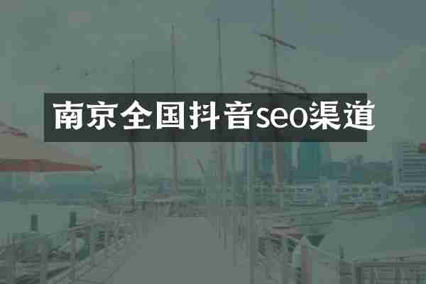南京全国抖音seo渠道