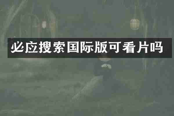 必应搜索国际版可吗