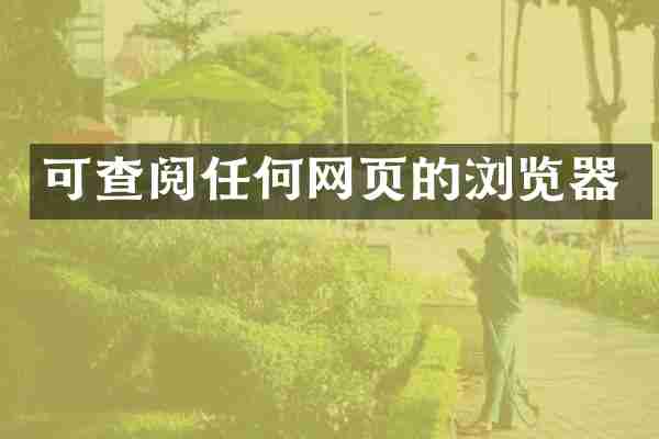可查阅任何网页的浏览器